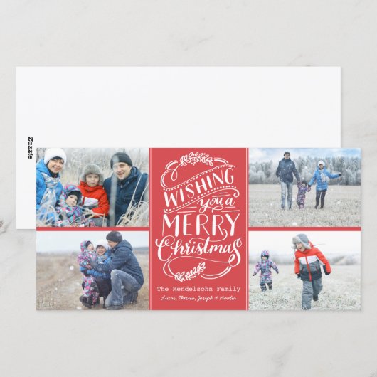 Kerstwens Collectie 4 Fotovakantie Feestdagenkaart (Voorkant / Achterkant)