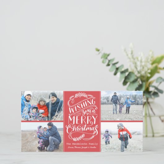 Kerstwens Collectie 4 Fotovakantie Feestdagenkaart (Staand voorkant)