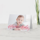 Kerstwens Editable Color Holiday-fotokaart Feestdagen Kaart (Voorkant)