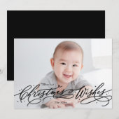 Kerstwens Editable Color Holiday-fotokaart Feestdagenkaart (Voorkant / Achterkant)