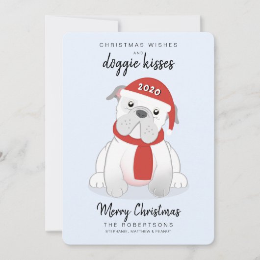 Kerstwens en Doggie Kisses 2020 Feestdagenkaart (Voorkant)