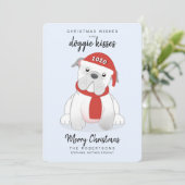 Kerstwens en Doggie Kisses 2020 Feestdagenkaart (Staand voorkant)
