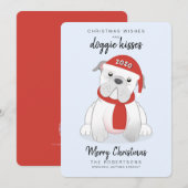 Kerstwens en Doggie Kisses 2020 Feestdagenkaart (Voorkant / Achterkant)