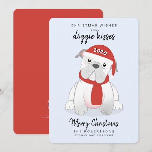 Kerstwens en Doggie Kisses 2020 Feestdagenkaart (Voorkant / Achterkant)