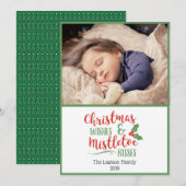 Kerstwens en Mistletoe Kisses Foto (Voorkant / Achterkant)