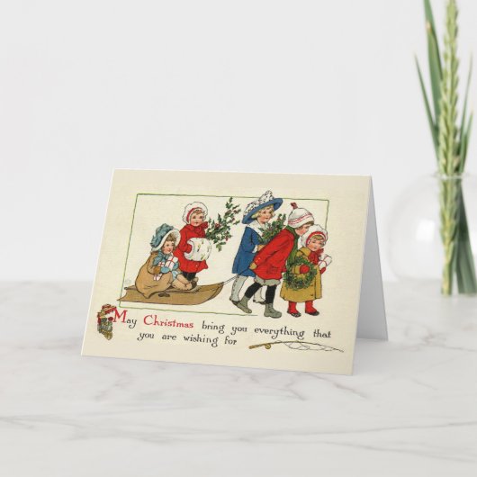 kerstwens feestdagen kaart (Voorkant)