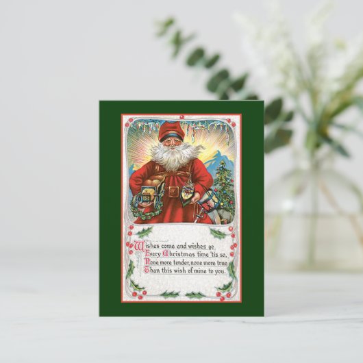 kerstwens feestdagenkaart (Staand voorkant)