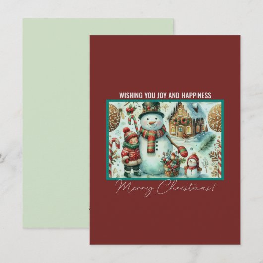 kerstwens feestdagenkaart (Voorkant / Achterkant)