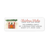 Kerstwens Fireplace New Home Holiday Movement Etiket (Voorkant)