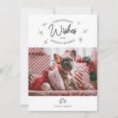 Kerstwens, foto van Puppy Dog Kisses Cute Pet Feestdagenkaart (Voorkant)