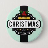 Kerstwens grote knop ronde button 7,6 cm (Voorkant)