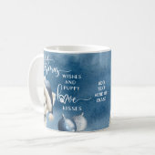 Kerstwens, Hondenliefhebber kerstcadeau, blauw Koffiemok (Voorkant links)