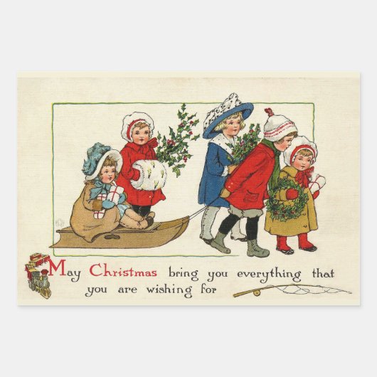 kerstwens inpakpapier vel (Voorkant 2)