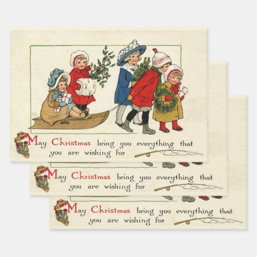 kerstwens inpakpapier vel (Set)