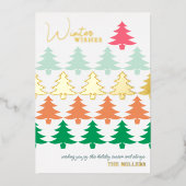 Kerstwens Kerstbomen Foto Folie Feestdagenkaart (Voorkant)