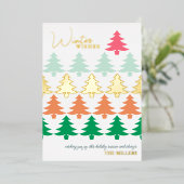 Kerstwens Kerstbomen Foto Folie Feestdagenkaart (Staand Voorkant)