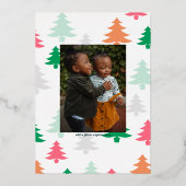 Kerstwens Kerstbomen Foto Folie Feestdagenkaart (Achterkant)