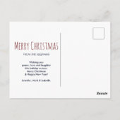 Kerstwens Kind- en Keukenkat-Kerstmis Briefkaart (Achterkant)