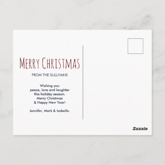 Kerstwens Kind- en Keukenkat-Kerstmis Briefkaart (Achterkant)