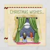 Kerstwens Kind- en Keukenkat-Kerstmis Feestdagenkaart (Voorkant / Achterkant)