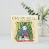 Kerstwens Kind- en Keukenkat-Kerstmis Feestdagenkaart (Staand voorkant)