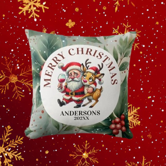 kerstwens kussen (Spread holiday cheer with the Brett Designs Santa Christmas Wishes Throw Pillow.)