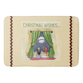 Kerstwens Kute Child & Kitty Cat Xmas Badmat