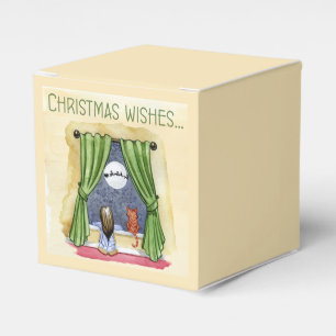 Kerstwens Kute Child & Kitty Cat Xmas Bedankdoosjes