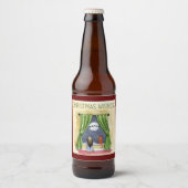 Kerstwens Kute Child & Kitty Cat Xmas Bier Etiket (Voorkant)