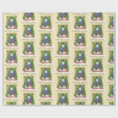 Kerstwens Kute Child & Kitty Cat Xmas Cadeaupapier (Vlak)