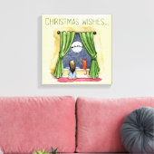 Kerstwens Kute Child & Kitty Cat Xmas Canvas Afdruk (Insitu (Woonkamer))