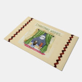 Kerstwens Kute Child & Kitty Cat Xmas Deurmat (Schuin)