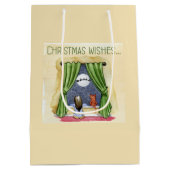 Kerstwens Kute Child & Kitty Cat Xmas Medium Cadeauzakje (Achterkant)