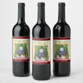 Kerstwens Kute Child & Kitty Cat Xmas Wijn Etiket (Flessen)