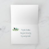 Kerstwens met Waterverf Loon Bird Feestdagen Kaart (Binnen)