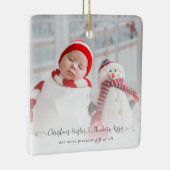Kerstwens Newborn Kisses Baby Foto Stats Keramisch Ornament (Rechts)