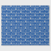 Kerstwens op blauw cadeaupapier (Vlak)