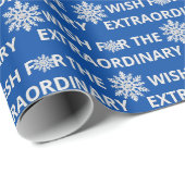 Kerstwens op blauw cadeaupapier (Rol Hoek)