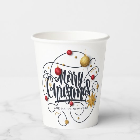 kerstwens papieren bekers (Achterkant)