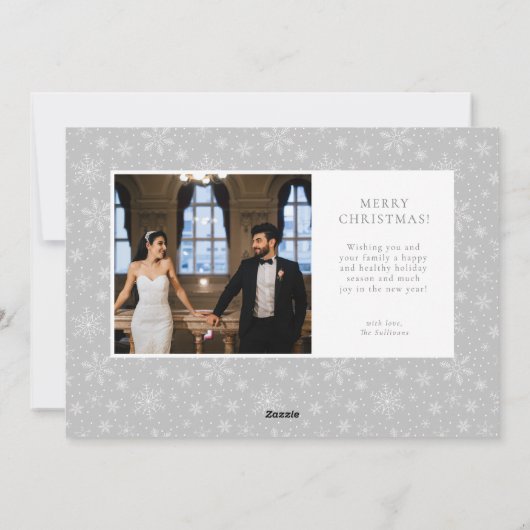 Kerstwens Pas getrouwd Holiday Fotokaart Feestdagenkaart (Achterkant)