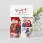 kerstwens | Pijnboom | 3 Foto-Kaart Feestdagenkaart (Staand voorkant)