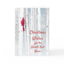 Kerstwens rode kardinaal voor zuster