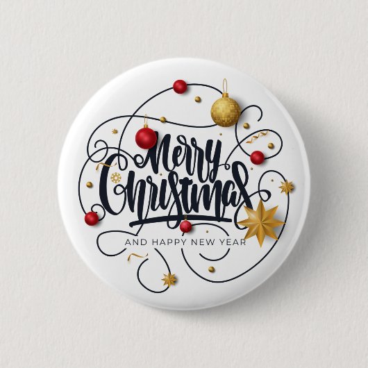 kerstwens ronde button 5,7 cm (Voorkant)