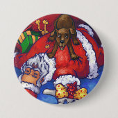 kerstwens ronde button 7,6 cm (Voorkant)