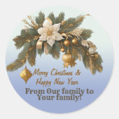  kerstwens ronde sticker (Voorkant)