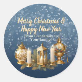 kerstwens ronde sticker