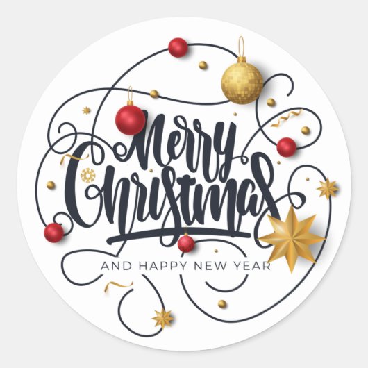 kerstwens ronde sticker (Voorkant)