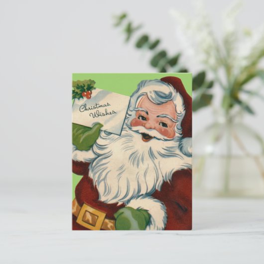 Kerstwens Santa Briefkaart (Staand voorkant)