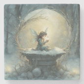 kerstwens stenen onderzetter (Voorkant)