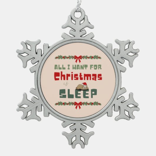 kerstwens tin sneeuwvlok ornament (Voorkant)